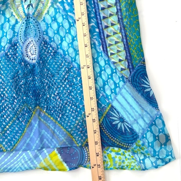 HALE BOB 100% Silk Aqua Blue Sheer Blouse Medium - Picture 7 of 8